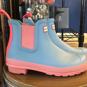 Blue hunter boots